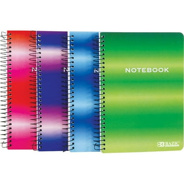 BAZIC Small Spiral Bound Notebook 5"x7", 120 Sheet, Assorted Color, 36-Pack