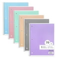thumbnail image 1 of BAZIC Spiral Notebook, 1 Subject, Wide Ruled Paper 8" x 10-1/2", 70 Sheets, Assorted Pastel Color, 6-Pack, 1 of 7