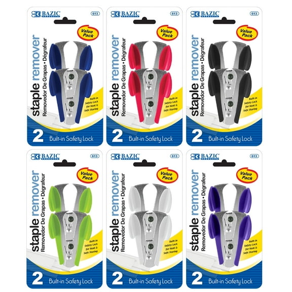 BAZIC Staples Remover & Safety Lock Pinch Jaw Claw Style, Total 48 Count