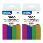 BAZIC Staples Standard (26/6) Metallic Color 3000/Pack, 2-Packs