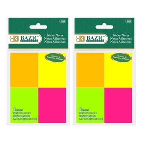 BAZIC Sticky Notes 1.5x2 Neon Color Post, Self Stick Note (280 Sheets/Pack), 2-Packs