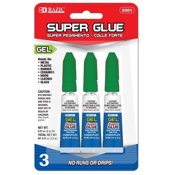 BAZIC 2g Super Glue Gel (3/Pack)
