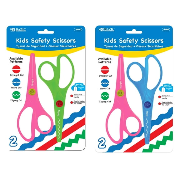 BAZIC Safety Scissors 5 1/2", Safe Blunt Tip (2/Pack), 2-Pack