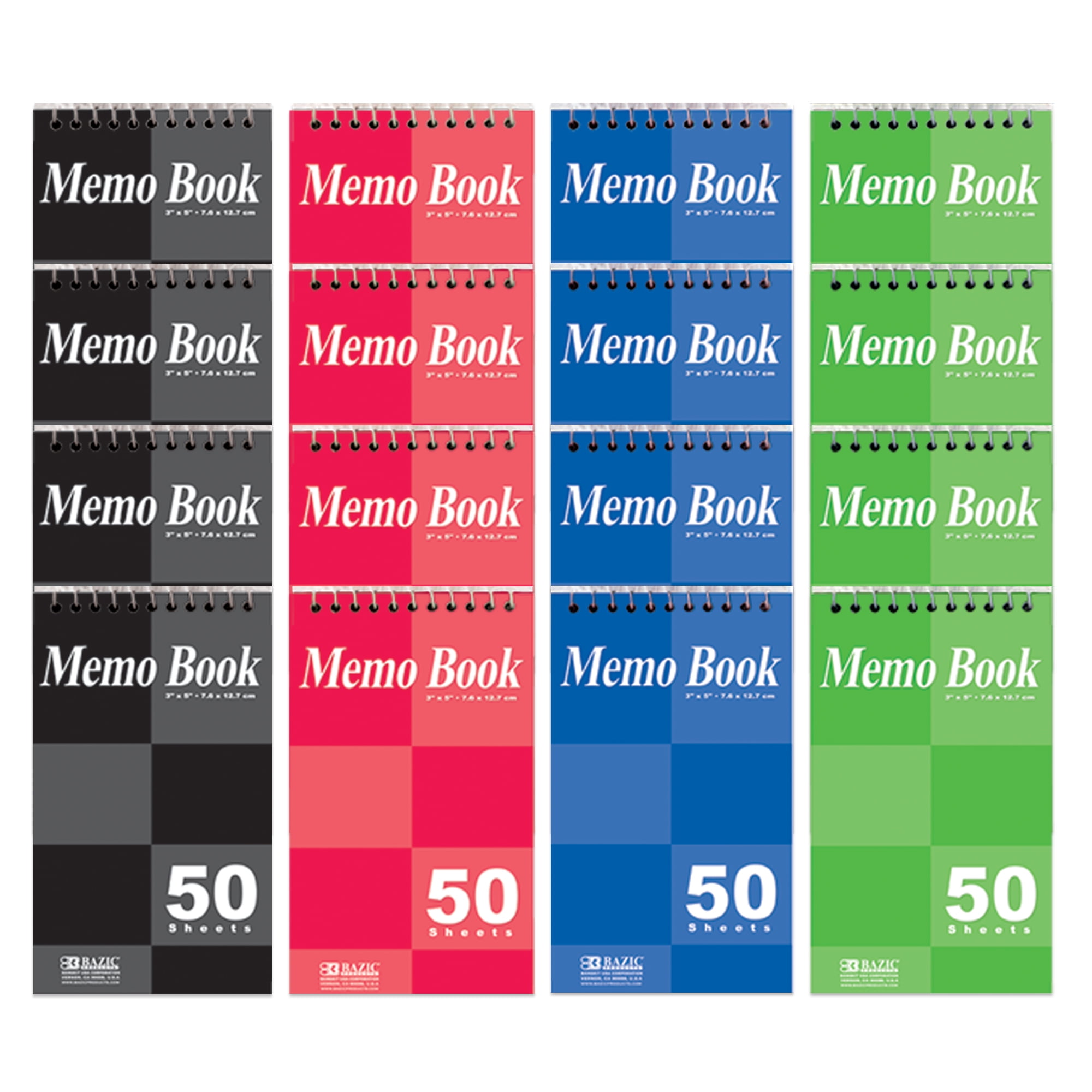 "BAZIC Top Bound Mini Lined Notepad Small Notebook Pack, Spiral Memo ...