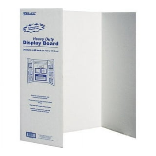 White Tri-fold Display Board, Corrugated Cardboard, 36 x 48 inches (Pack of  6)