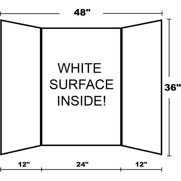 BAZIC Trifold Presentation Board 36" X 48" White, Tri-Fold Corrugated Poster Boards, Cardboard for Display Boards Science Fair Art Project, 4-Pack