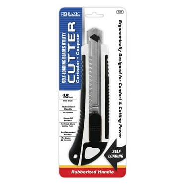 BAZIC Utility Knife Box Cutter 18 mm Wide Blade, 2 Blades, 12-Pack