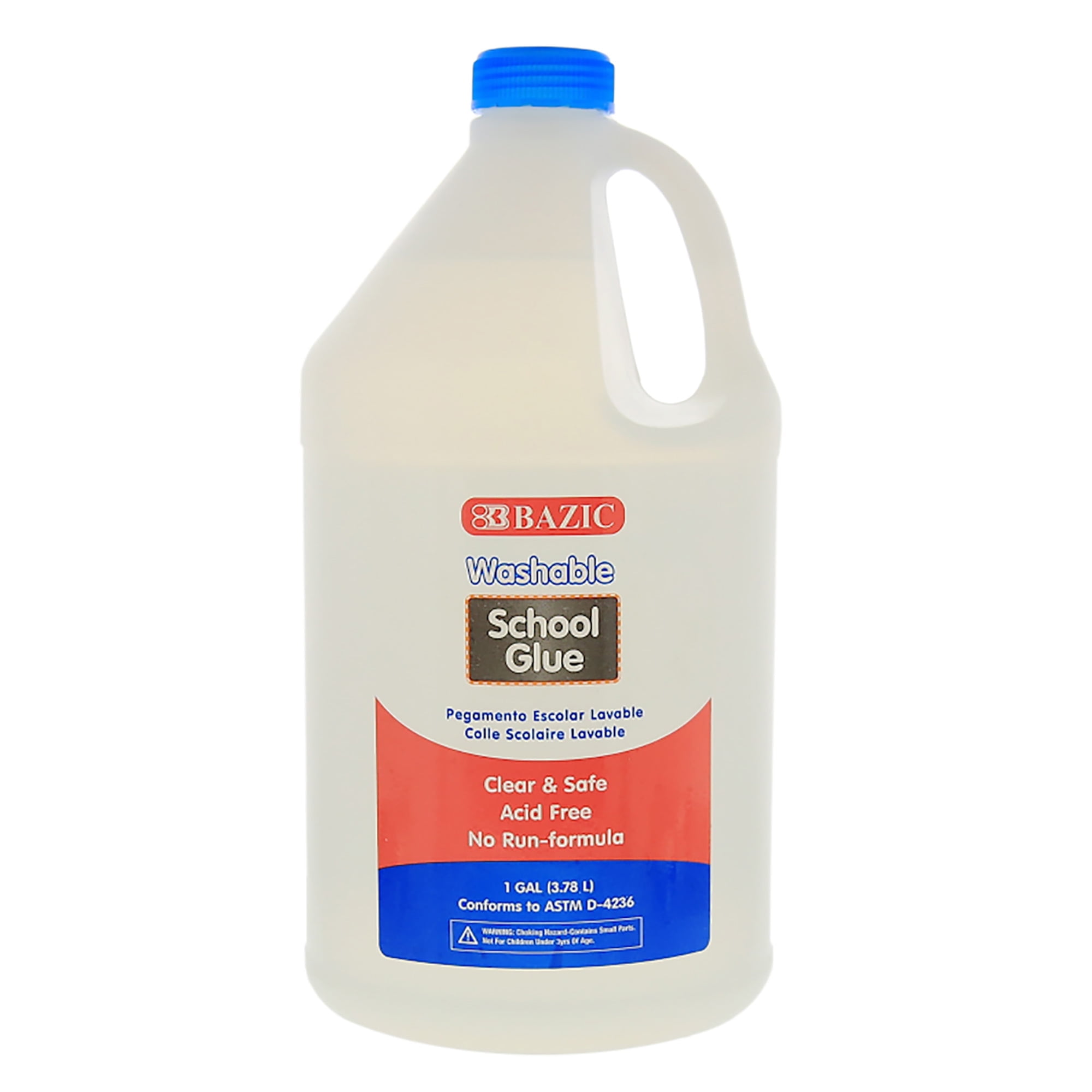 BAZIC Washable Clear School Glue 1 Gallon, Liquid Glues Making Slime, 1-Pack