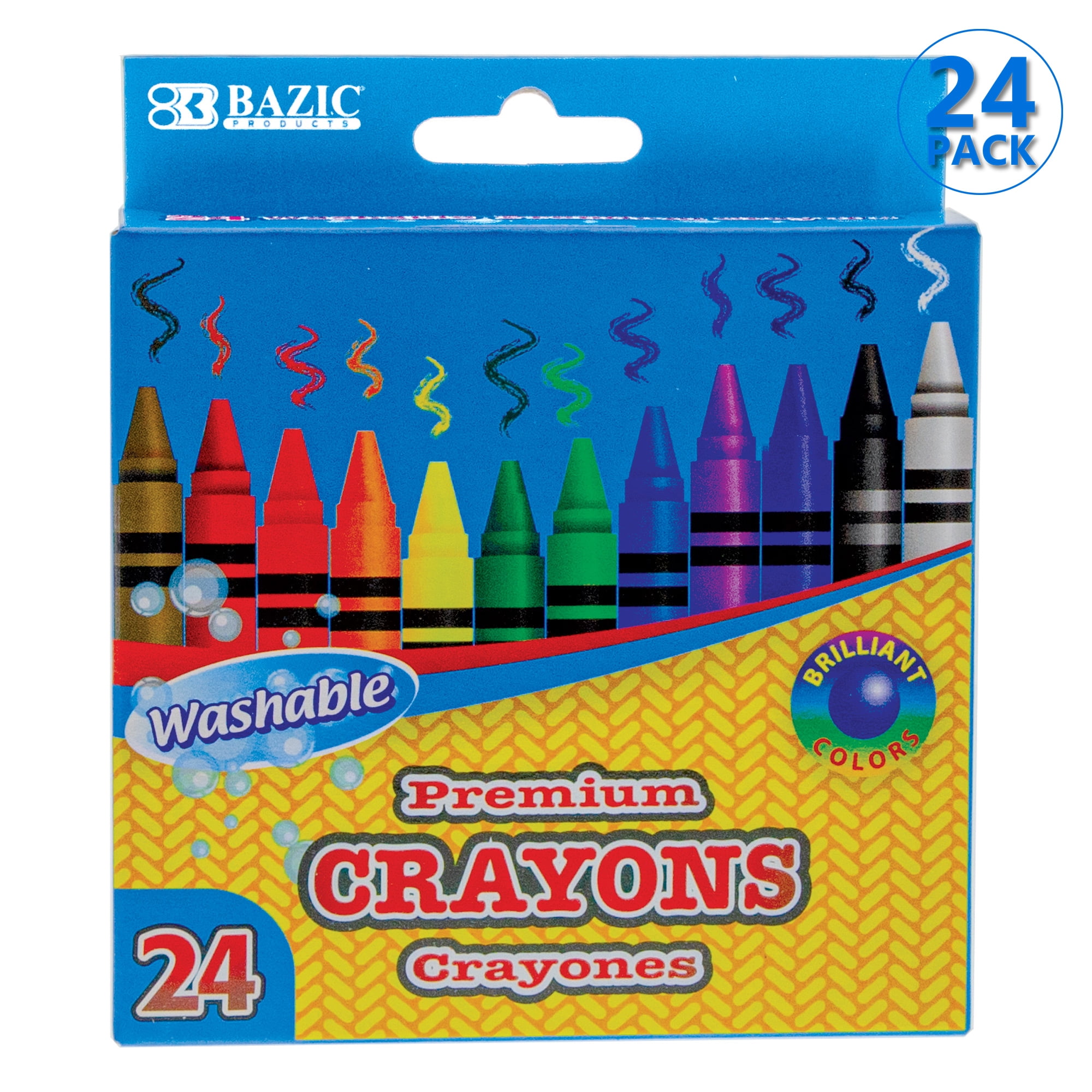 Bazic 24 Color Washable Premium Quality Crayons Case Pack 24