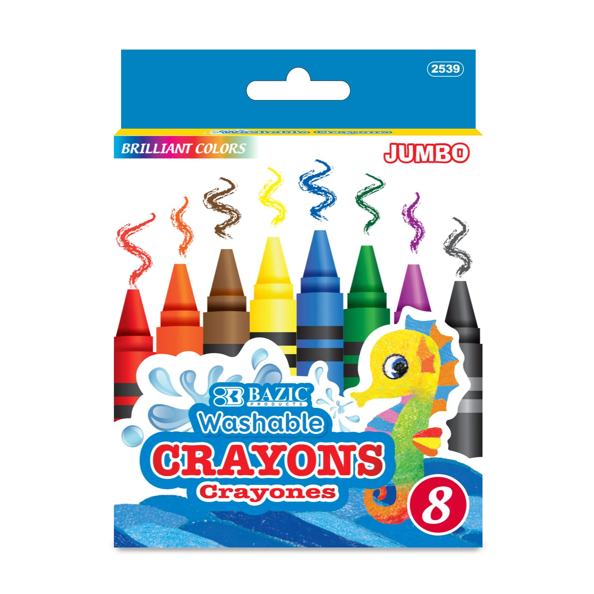 BAZIC Washable Jumbo Crayons, 8 Colors, Non-Toxic, 8 Count - Walmart.com