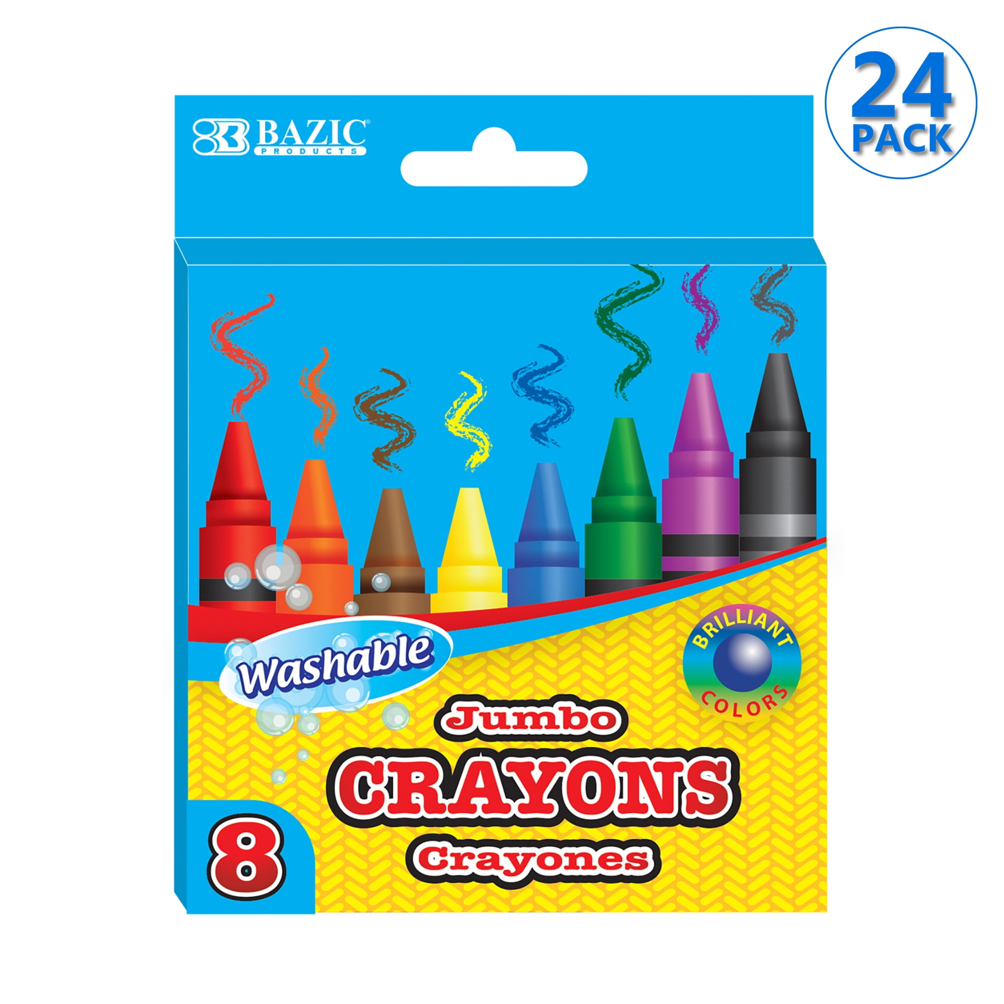 Color Swell Crayons Bulk 6 Pack, 24 Crayons per Pack, 144 Total Crayons 