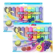 BAZIC Washable Fruit Scented Markers 10 Color Chisel Tip (10/Pack), 2-Packs