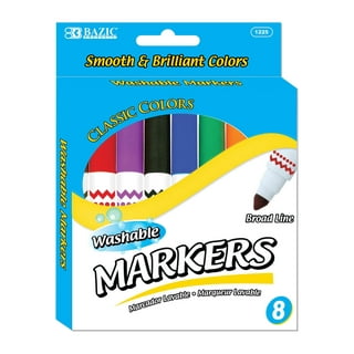 Hello Hobby Washable Jumbo Bullet Tip Markers, Classic Colors, 12Pcs, #40135