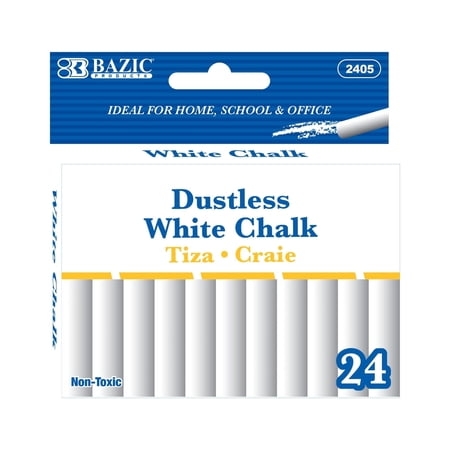 BAZIC Dustless White Chalk (24/Box) [2405]