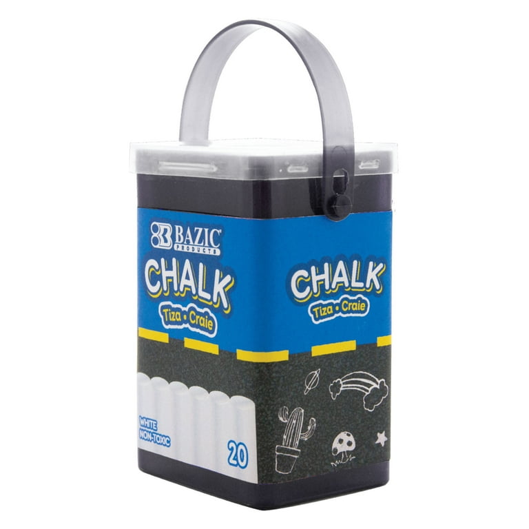 BAZIC White Chalk, Standard Size Blackboard Chalkboard Chalks, Great Game  Activity (20/Bucket) 