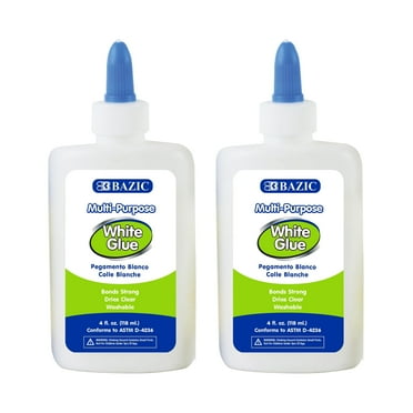 BAZIC White Glue 4Oz (118 mL), Adhesive Bond Slime Making, 2-Packs