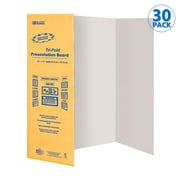 BAZIC White Science Trifold Board Tri-Fold Project Presentation Display Board 28"x40", 30-Pack