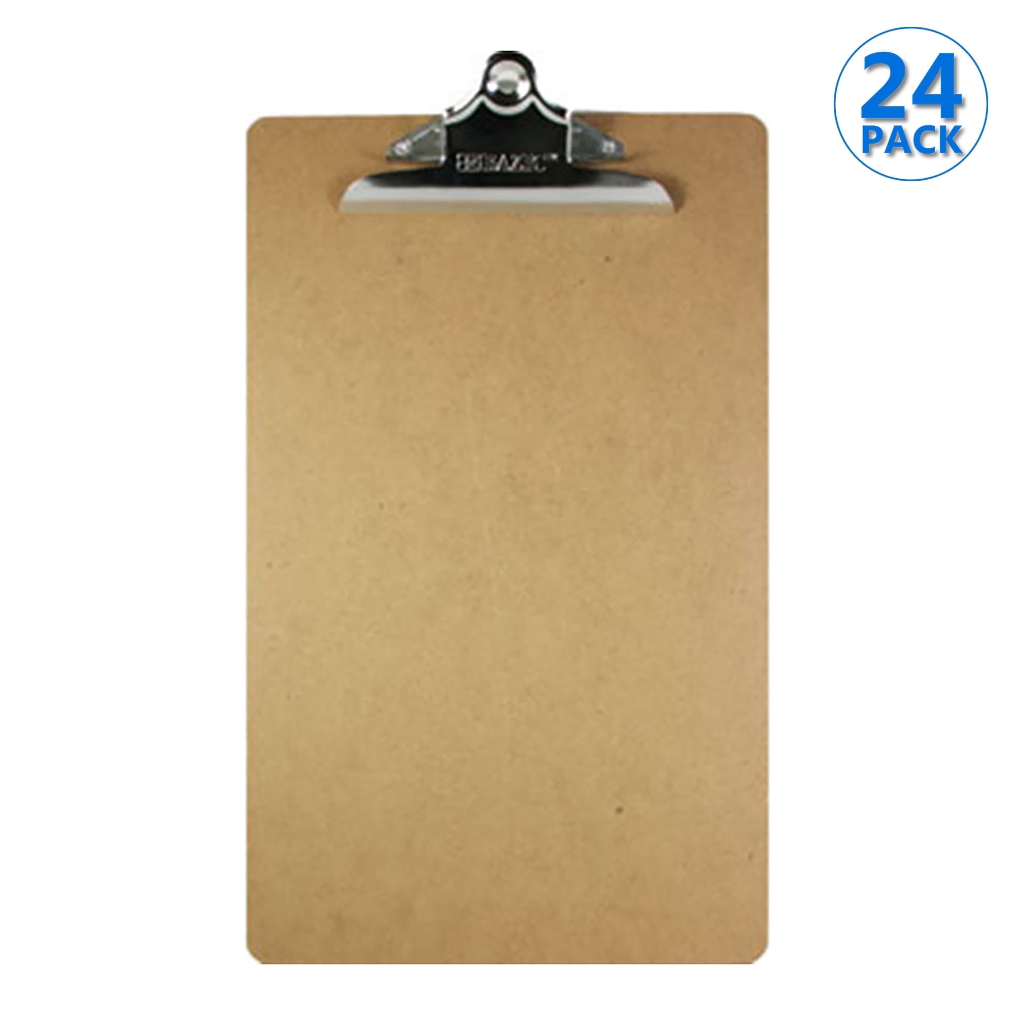 BAZIC Wood Clipboard Legal Size 15.5"x 9" Sturdy Spring Clip, 24-Pack