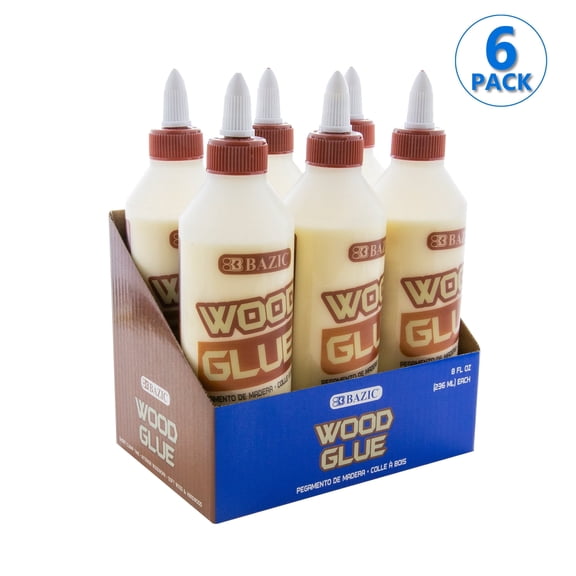 BAZIC Jumbo Wood Glue 7.6Oz (225 mL), Natural Super Strong Bond Adhesive, 24-Pack