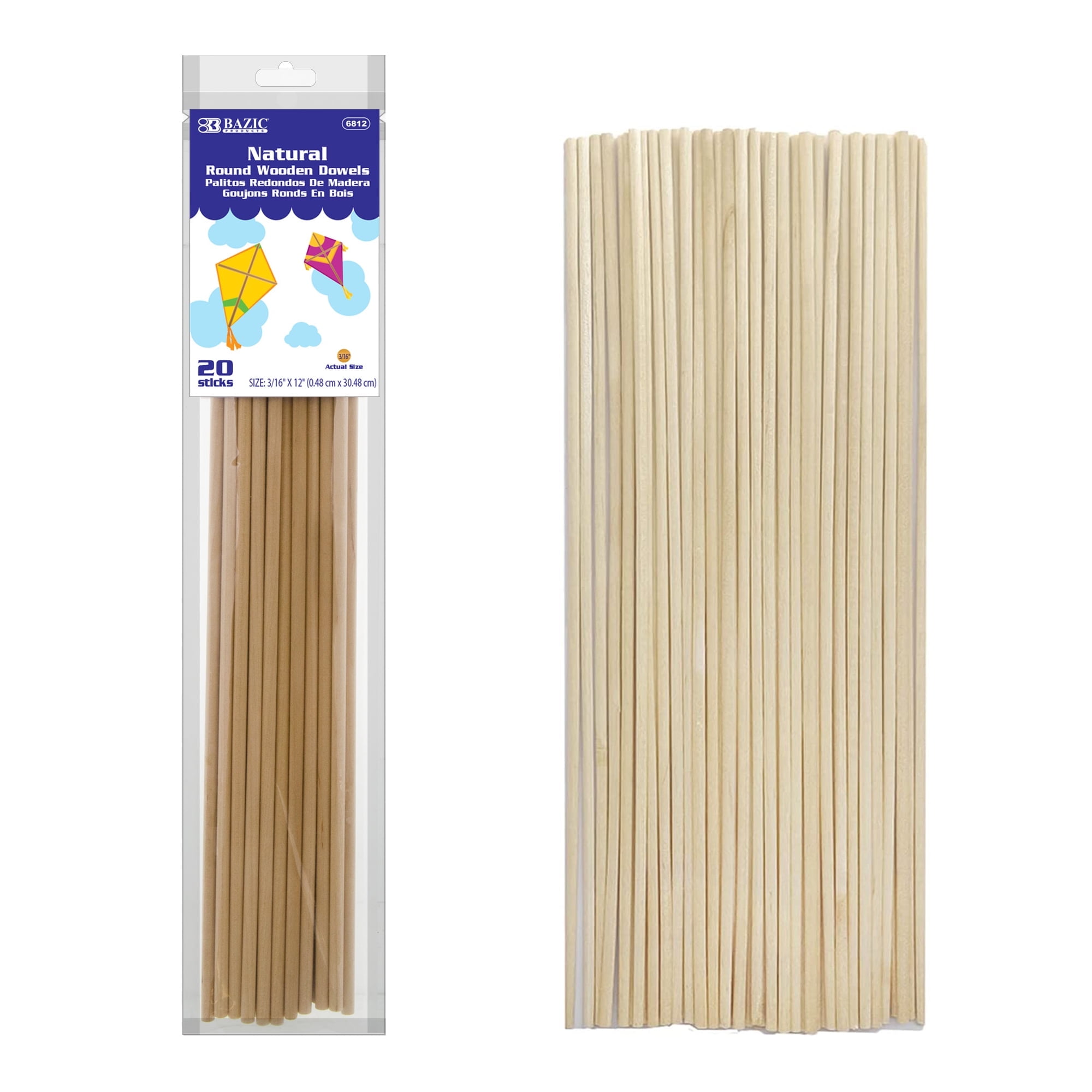 Buy Bloomax Hardwood Round Wooden Dowels Stick Rods