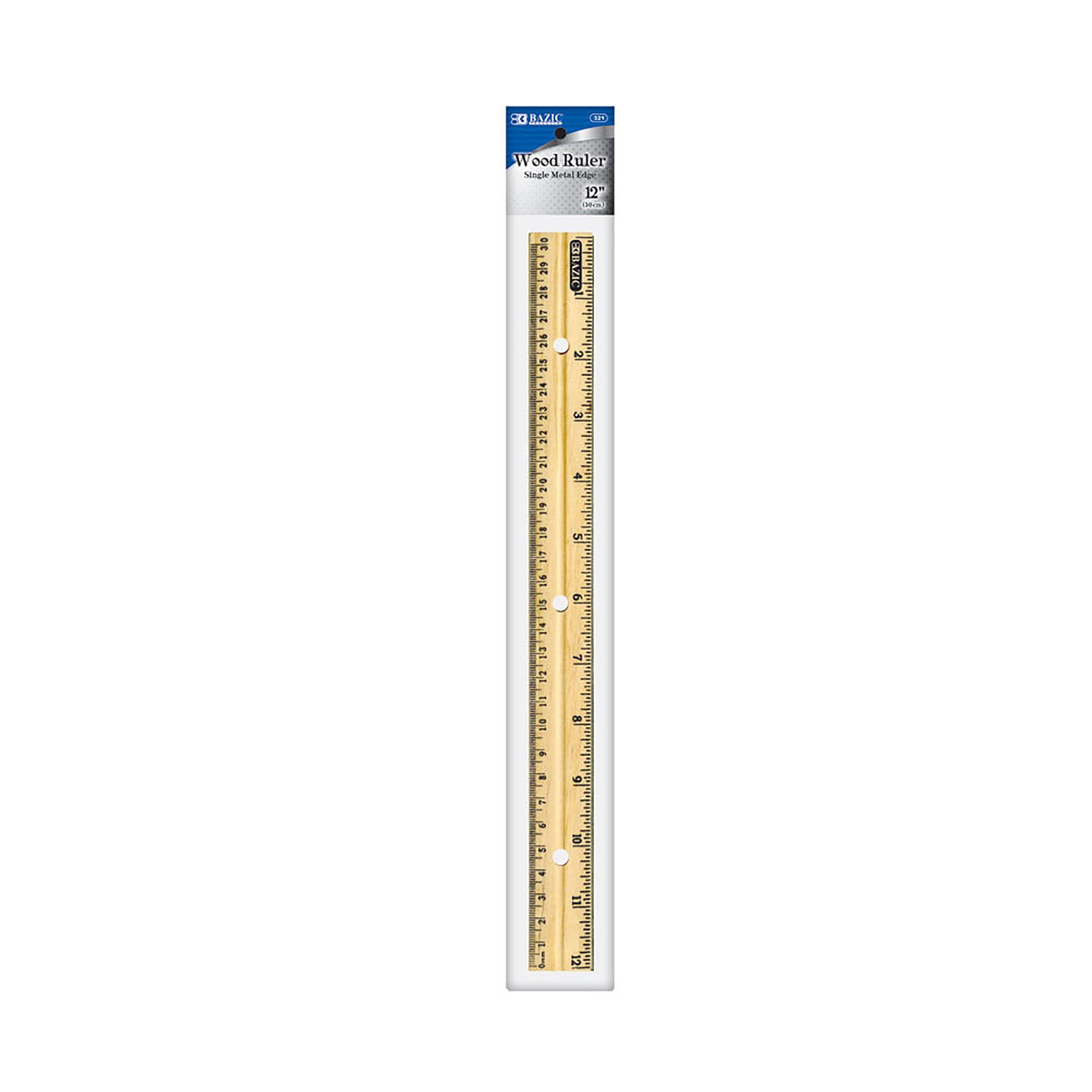 School Smart Double Beveled Wood Ruler in Thick