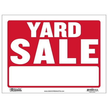 BAZIC Yard Sale Sign 9"X12", Waterproof Indoor Advertising Signage, 1-Pack