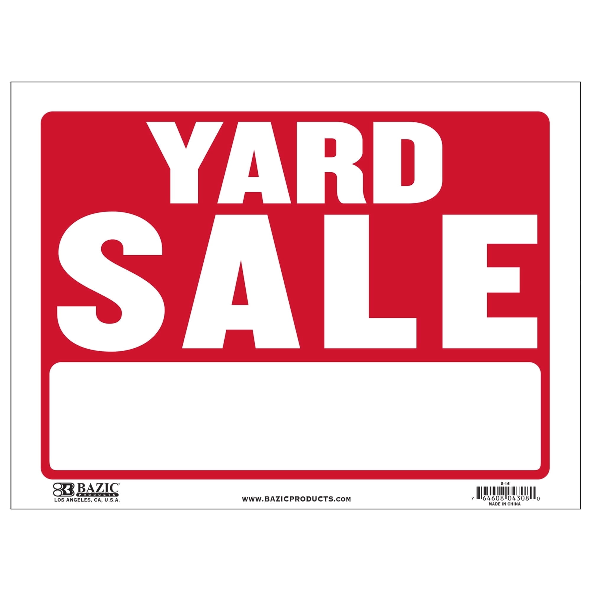 BAZIC Yard Sale Sign 9"X12", Waterproof Indoor Advertising Signage, 24-Pack
