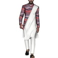 thumbnail image 1 of BAZINRICHE 2 pcs African Men Outfits Set Long Sleeve Dashiki Shirt and Pants set Mens Big and Tall Clothing, 1 of 4
