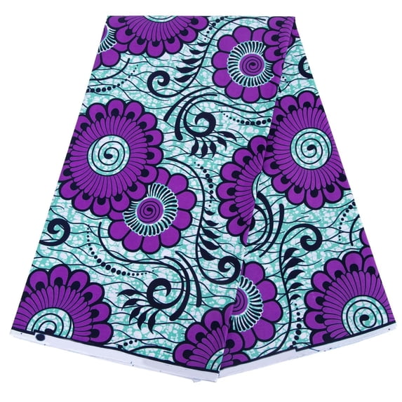 BAZINRICHE 6 Yards African Ankara Wax Print Fabric 100% Cotton Authentic Nigerian Wax Cloth for Sewing Dresses Crafts