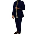 thumbnail image 1 of BAZINRICHE Africa Men Fit Fancy Top and Pant Set Strip Wedding Banquet Business Party Suit Outfit wynt115, 1 of 2