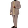 thumbnail image 1 of BAZINRICHE Africa Men Fit Fancy Top and Pant Set Strip Wedding Banquet Business Party Suit Outfit wynt115, 1 of 2