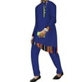 thumbnail image 1 of BAZINRICHE African Clothes for Men 2pcs Set Big and Tall Long Sleeve Shirt and Pants Dashiki African Mens Outfits, 1 of 4