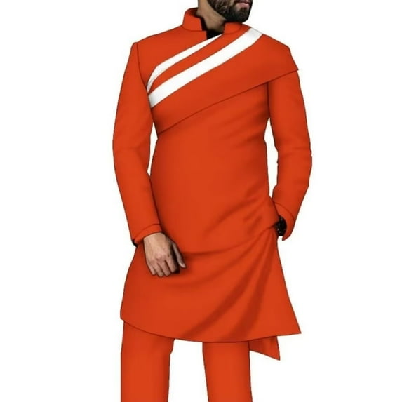 BAZINRICHE African Clothing Mens Suit Fashion Dashiki Shirts Long Sleeve and Trousers Party Wear African Clothes