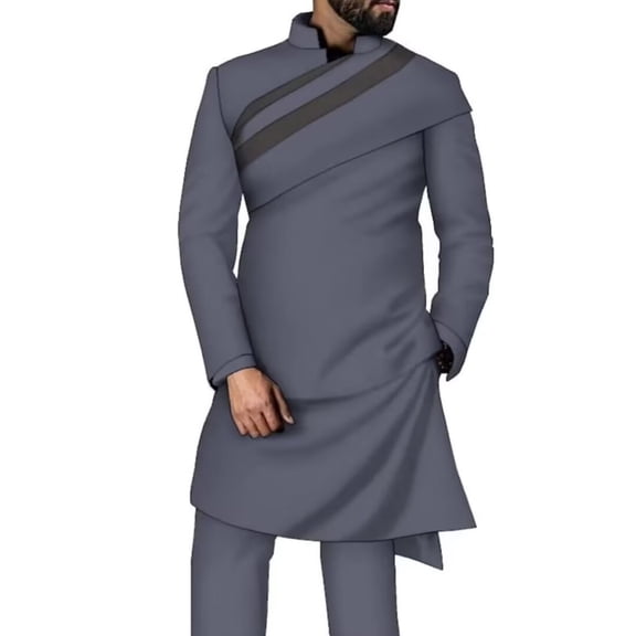BAZINRICHE African Clothing Mens Suit Fashion Dashiki Shirts Long Sleeve and Trousers Party Wear African Clothes
