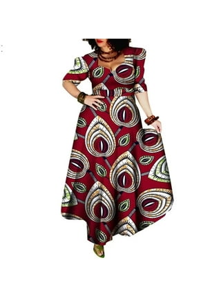 African Dresses For Plus Size Women 4XL One Sleeve Clothing WY8237 