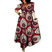 BAZINRICHE African Dresses for Women Cotton Elegant Party Ankara Robe WY092