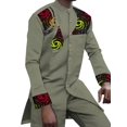 thumbnail image 1 of BAZINRICHE African Male Fancy Long top and Pant Set Wedding Banquet Robe sets WYNX771, 1 of 4