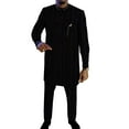 thumbnail image 1 of BAZINRICHE African Men Strip Fit Fancy Top and Pant Set Wedding Banquet Business Party Suit Outfit WYNT117, 1 of 2