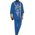 thumbnail image 1 of BAZINRICHE African Men Top Pants Set Causal Party Suit O-neck Summer WYN1944, 1 of 5