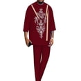 thumbnail image 1 of BAZINRICHE African Men Top Pants Set Causal Party Suit O-neck Summer WYN1944, 1 of 5