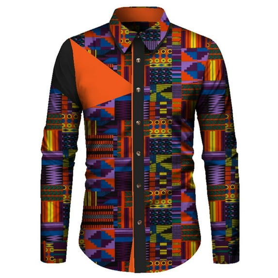 BAZINRICHE African Men Traditional Long Sleeve Shirt Tops Causal Party Dashiki Shirts WYN913