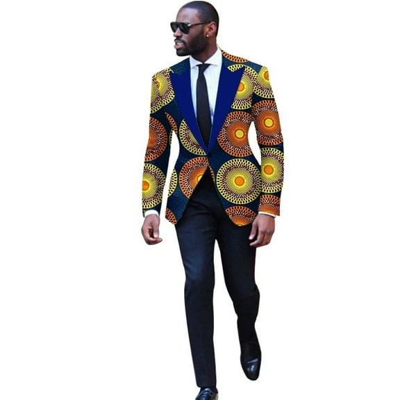 BAZINRICHE African Men's Fashion Hip hop Blazer Dress Casual Suit Dashiki Blazer WYN878