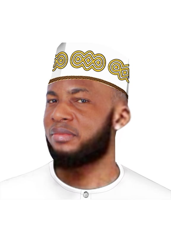 African Mens Embroidery Kufi Hat Cotton Hats Muslim Prayer Cap Men Hat Accessory