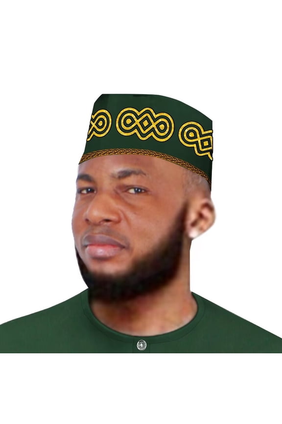 African Mens Embroidery Kufi Hat Cotton Hats Muslim Prayer Cap Men Hat Accessory