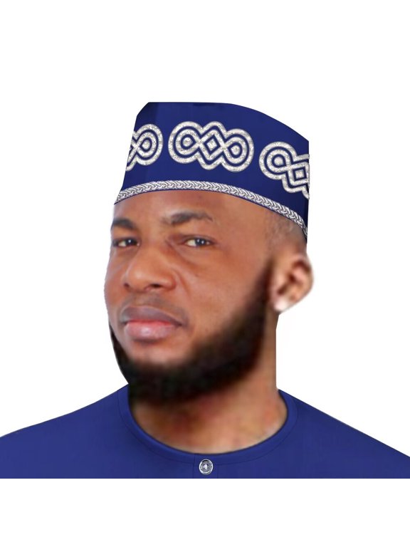 African Mens Embroidery Kufi Hat Cotton Hats Muslim Prayer Cap Men Hat Accessory