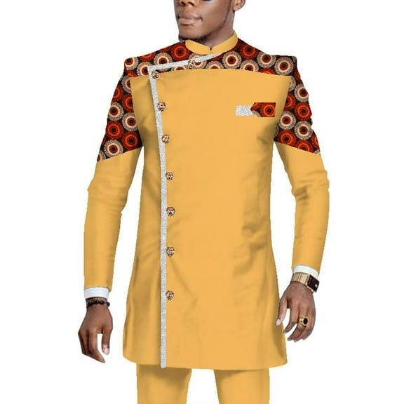 BAZINRICHE African Nen Fit Fancy Top and Pant Set Wedding Banquet Business Party Suit Outfit WYNX1065