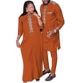 thumbnail image 1 of BAZINRICHE African Traditional Couple Clothing Maxi Dresses Dashiki Men Outfits Cotton Matching Sets WYQ752, 1 of 4