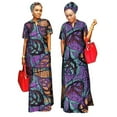 thumbnail image 1 of BAZINRICHE African Women Clothing O-neck Cotton Robe Long Dresses Free Head Scarf Lady Maxi Size, 1 of 2