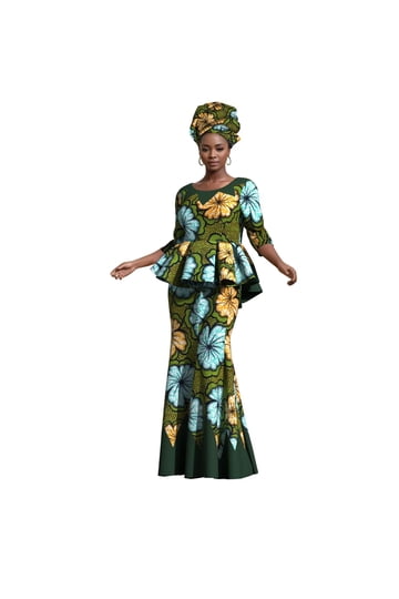 African Dress And Headwrap