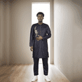 thumbnail image 1 of BAZINRICHE Arab Big and Tall African Men's Robe Long Sleeve Thobe Tops Pants Suis set, 1 of 5